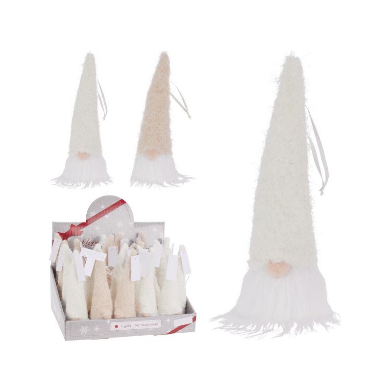 GNOME BLANC A SUSPENDRE H20CM les 24P