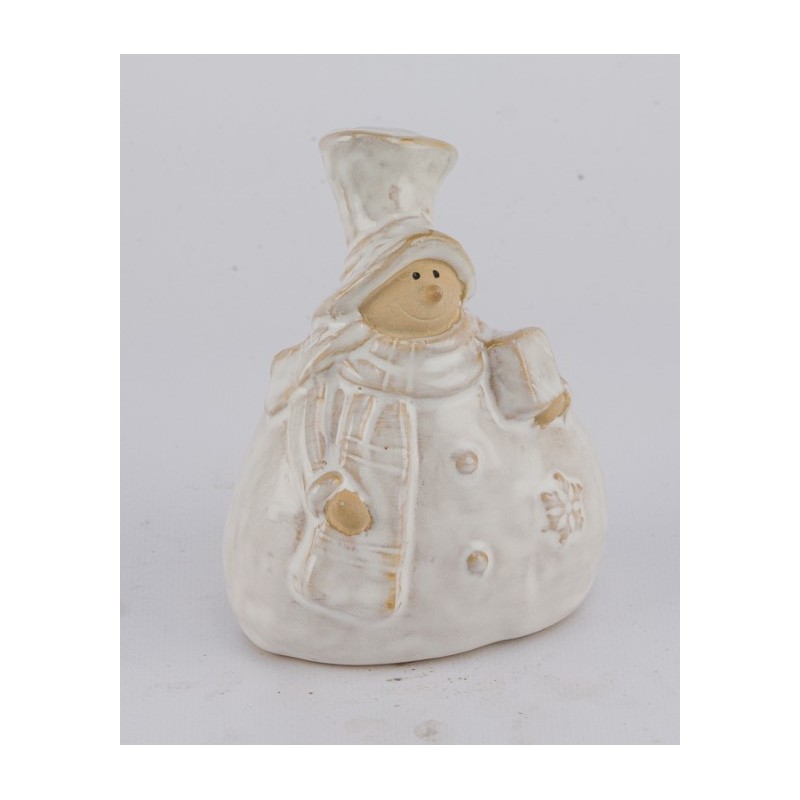 BONHOMME DE NEIGE CREME H12CM les 6P