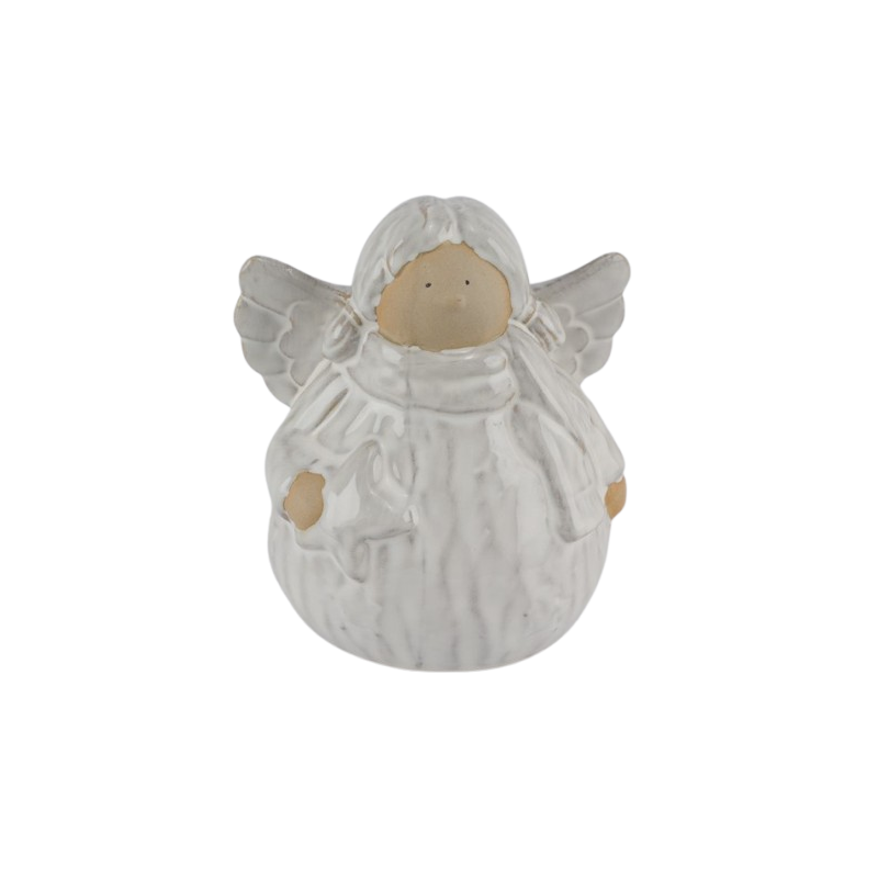 ANGE CERAMIQUE CREME H10.5CM les 8P