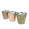 ZINC-POT FEUILLES DOREES 015 H15CM les 6P