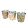 ZINC-POT FEUILLES DOREES 013.5 H12CM les 12P