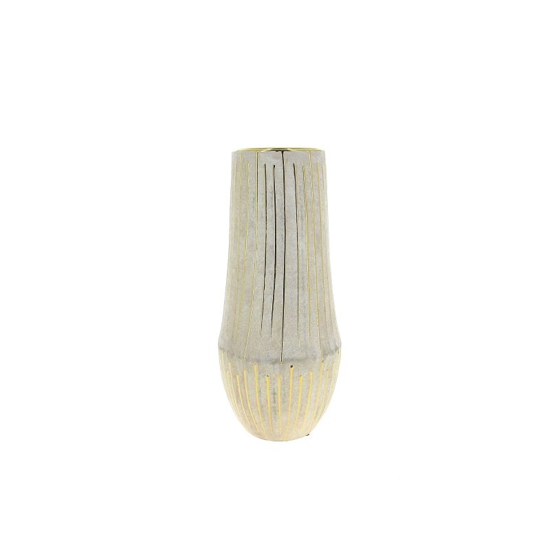 VASE BEIGE COTELE OR 015 H34CM à la pièce