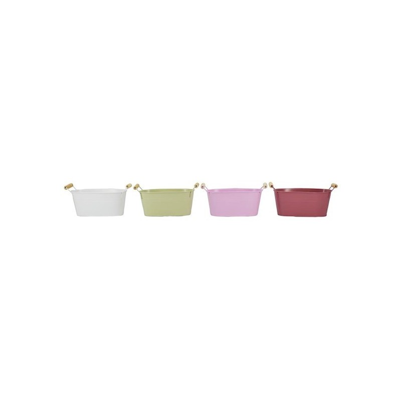 ZINC-JARDINIERE COULEUR+ANSE 26X12X11.5 les 8P