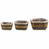 PANIER ROTIN RECTANGLE JAUNE/GRIS L20 A 30CM SET 3 P