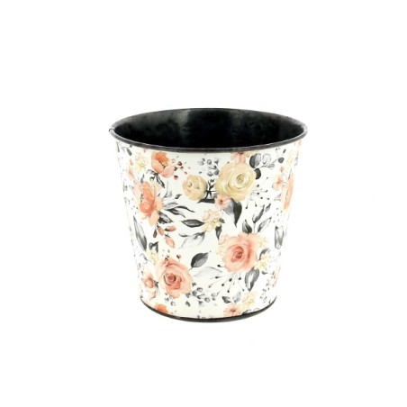 ZINC-POT 015 H15CM Fleur pétale noir les 6P