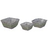 COUPE OSIER GRIS RAYE VERT SET 3P