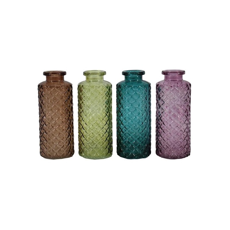 VERRE BOUTEILLE GAUFREE H13CM les 4P