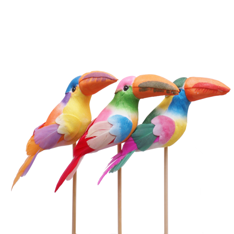 TOUCAN 10CM SUR PIQUE les 25P