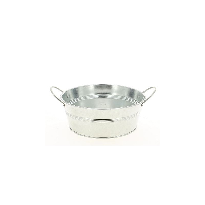 ZINC-BASSINE naturel 015 H8CM AVEC ANSE à la pièce