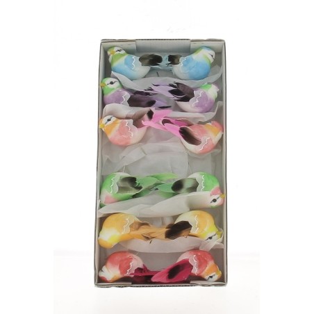 OISEAU Long.10CM aile+queue plume/12P
