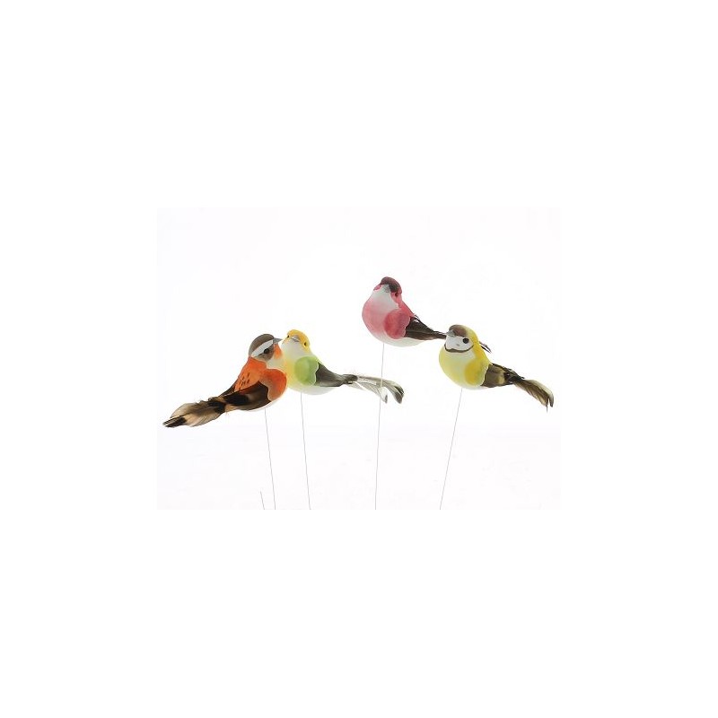 OISEAU Long.12CM aile+queue plume /12P