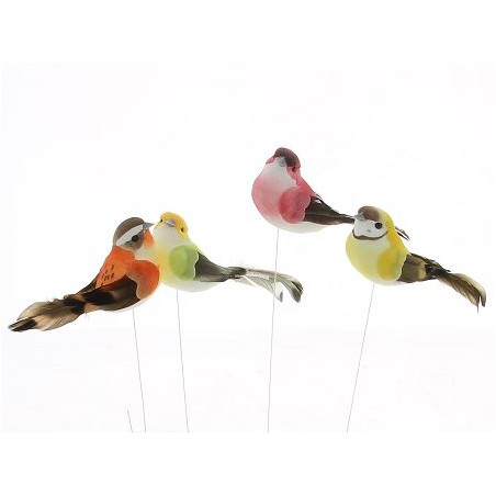 OISEAU Long.12CM aile+queue plume /12P