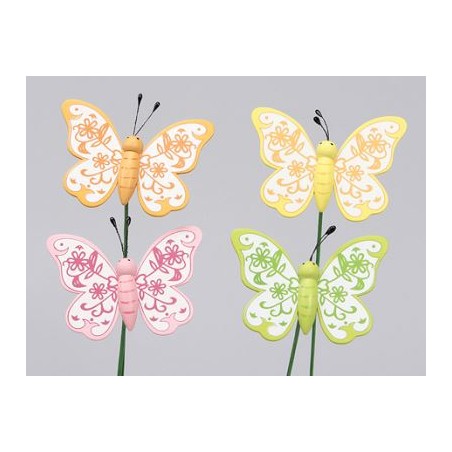PAPILLON BOIS Diam.08cm /12P