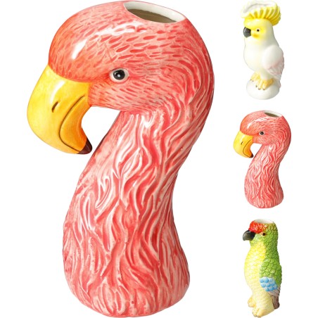 VASE OISEAU TROPICALE H17CM les 12P