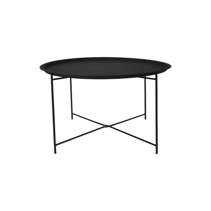 TABLE RONDE NOIR 075 H42CM la pièce