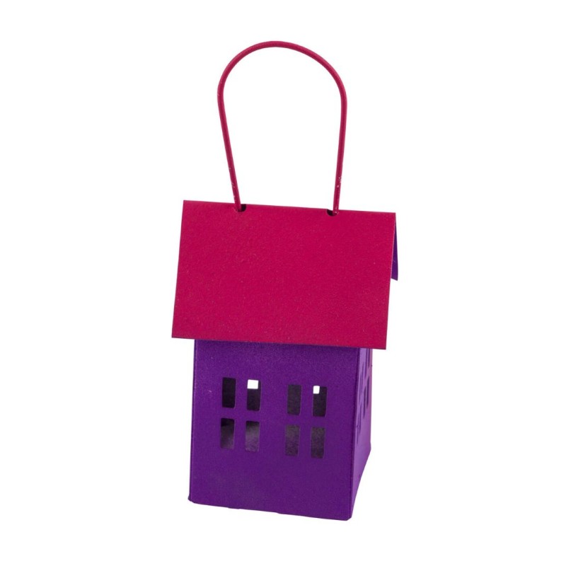 MAISON METAL ROSE/LILAS 7.5x7x10CM /1P