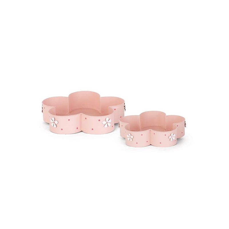 PLATEAU MARGUERITE ROSE SET 2P