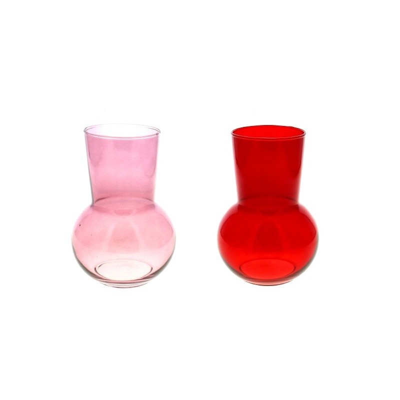 VERRE VASE FOND ROND couleur 012 H17CM les 6P