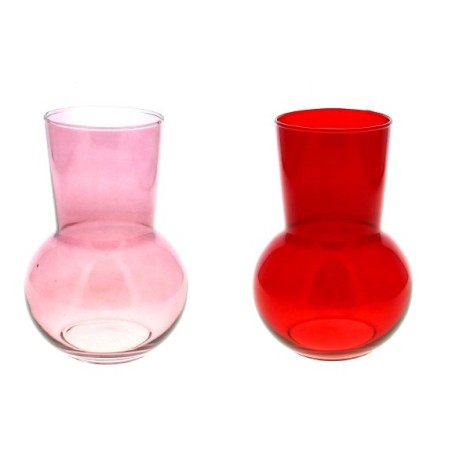 VERRE VASE FOND ROND couleur 012 H17CM les 6P