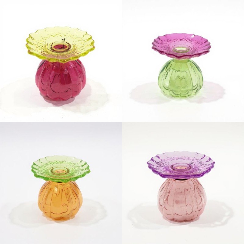 VERRE BOUTEILLE FLEUR 09.6 H10CM les 12P