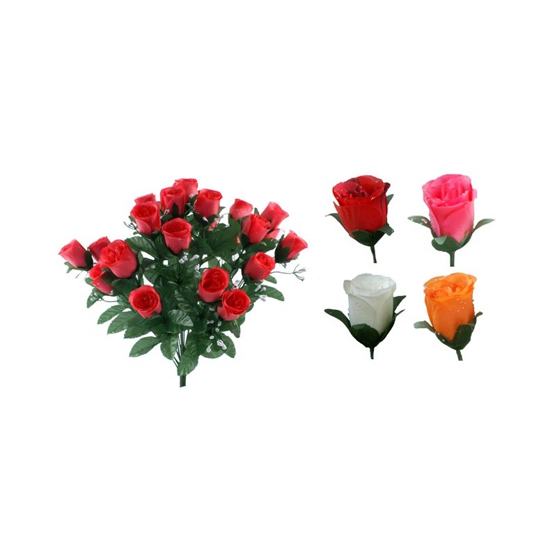 BOUQUET ROSE+GYPSO 24 fleurs /12P