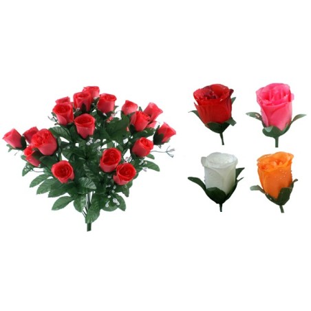 BOUQUET ROSE+GYPSO 24 fleurs /12P