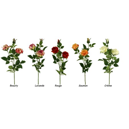 FLEUR ROSE 2 fleurs + 1 BOUTON H72CM /24P