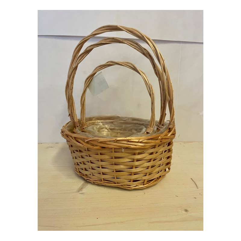 CORBEILLE OSIER NATUREL OVAL SET 3P