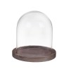 VERRE CLOCHE SUR PLATEAU BOIS Diam.1 H25CM /6P PROMO