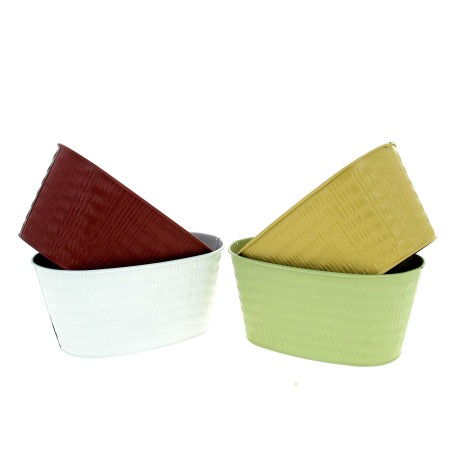 ZINC-JARDINIERE COULEUR STRIEE 22x13x10 ASS. /1P