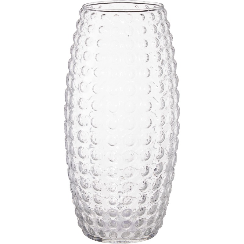 VERRE VASE DAMIER H30CM les 6P