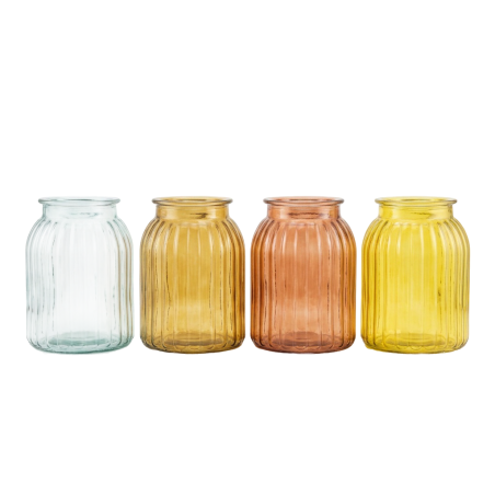 VERRE VASE Ø15 H20 ASS. /4P 