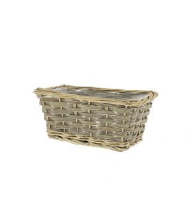JARDINIERE OSIER GRIS 25X13CM à la pièce