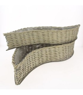 OSIER BARQUE GRIS FORME "S" SET 2P