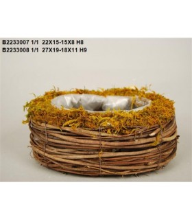 COUPE OSIER MOUSSE AUTOMNE OVAL à la pièce