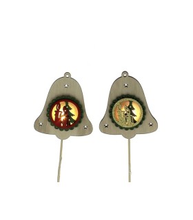 CLOCHE BOIS LUMINEUX BOUGIE SUR PIQUE les 6P