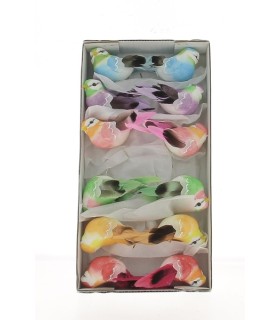 OISEAU Long.10CM aile+queue plume/12P