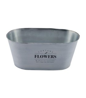 ZINC-JARDINIERE "FLOWERS" 30X17X13CM /1P