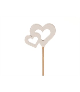 COEUR DOUBLE BOIS BLANC PIQUE les 24P
