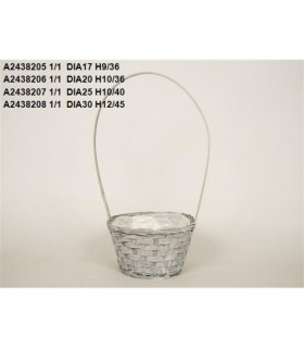 CORBEILLE OSIER GRIS 025 H10/40CM