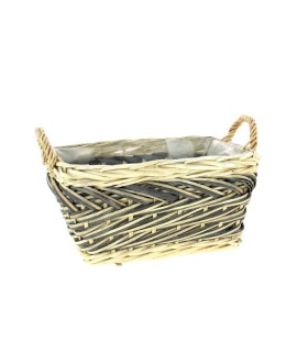 JARDINIERE OSIER BICOLORE 30x20 H16CM