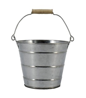 ZINC-SEAU NATUREL 3 RAINURES 013 H12CM 