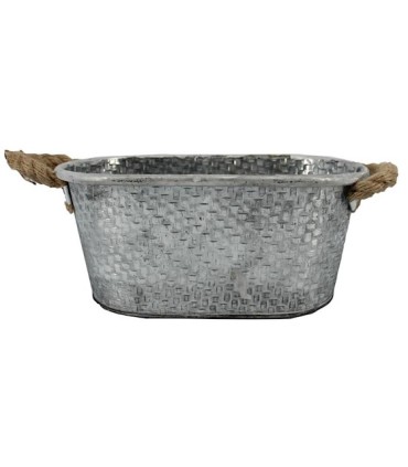 ZINC-JARDINIERE NATUREL HAMBURG 33x20.5x12.5CM /6P