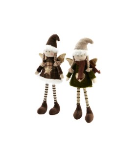 POUPEE ANGE DEBOUT 2Ass BRUN VERT H30CM les 2P
