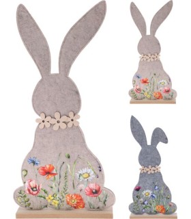 LAPIN FEUTRE motif FLEUR SECHEE H65CM les 2P