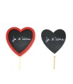 PIQUE ARDOISE COEUR "JE T'AIME" /12P