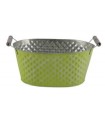 ZINC-JARDINIERE LOSANGE COULEUR 27x17 H10CM /1P