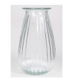 VERRE VASE STRIE 09 H21CM /1P
