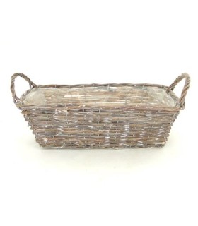 JARDINIERE OSIER GRIS 40X20 H14CM 