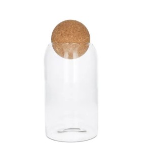 VERRE TERRARIUM BOUCHON BOULE 08.5 H14CM /1P